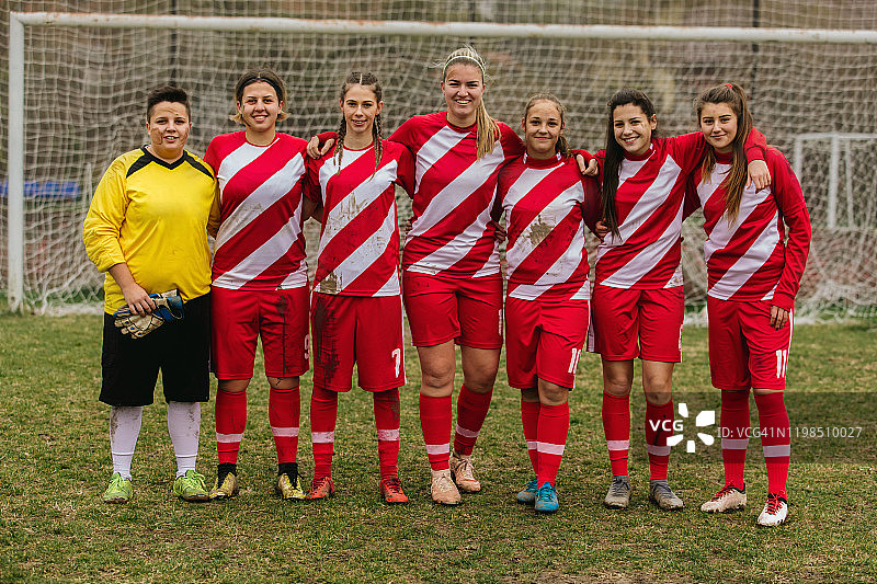 女子足球队肖像图片素材