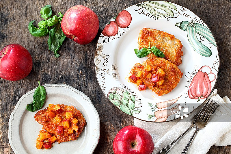 苹果酱猪排图片素材