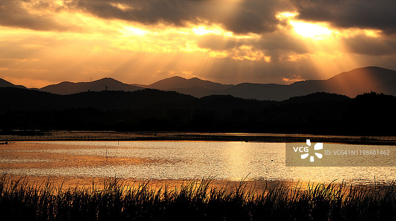 韩国昌宁郡Upo湿地风光图片素材