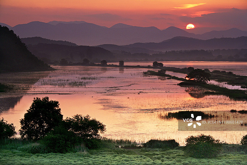 韩国昌宁郡Upo湿地风光图片素材