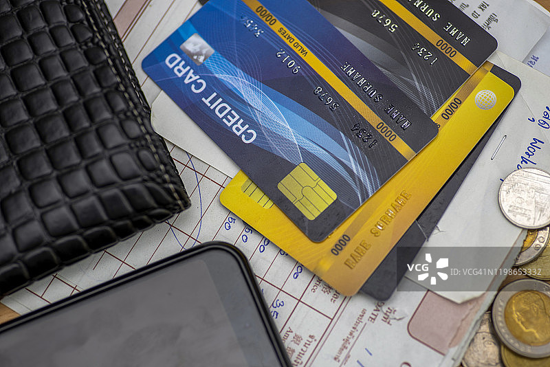 信用卡和美元现金图片素材