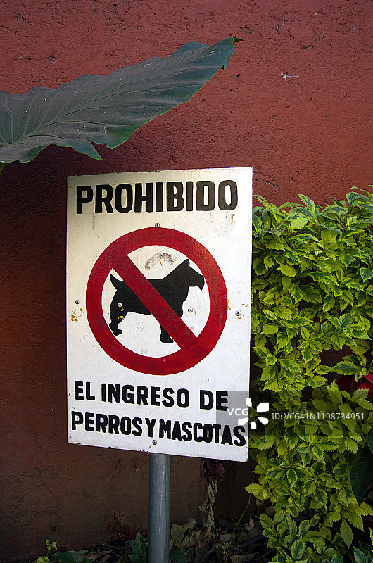 “禁止犬只和宠物进入”警告标志图片素材