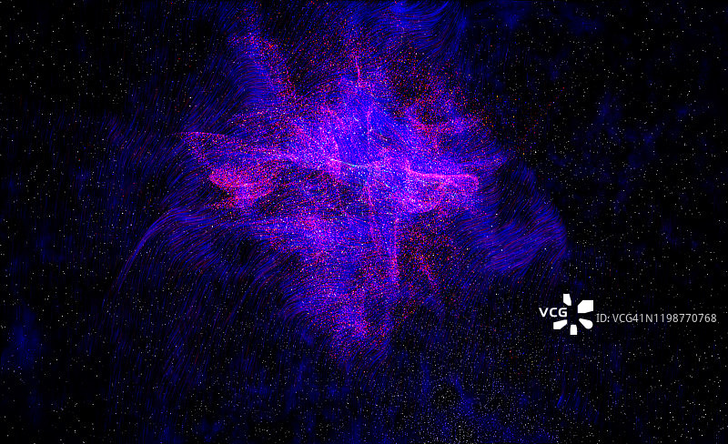 外太空星系中明亮的星团，太空中的星云星系图片素材