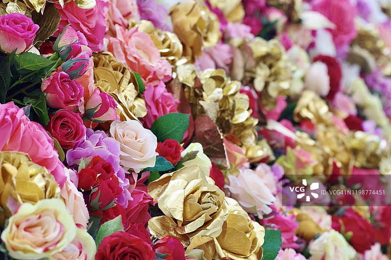 丝绸花墙图片素材