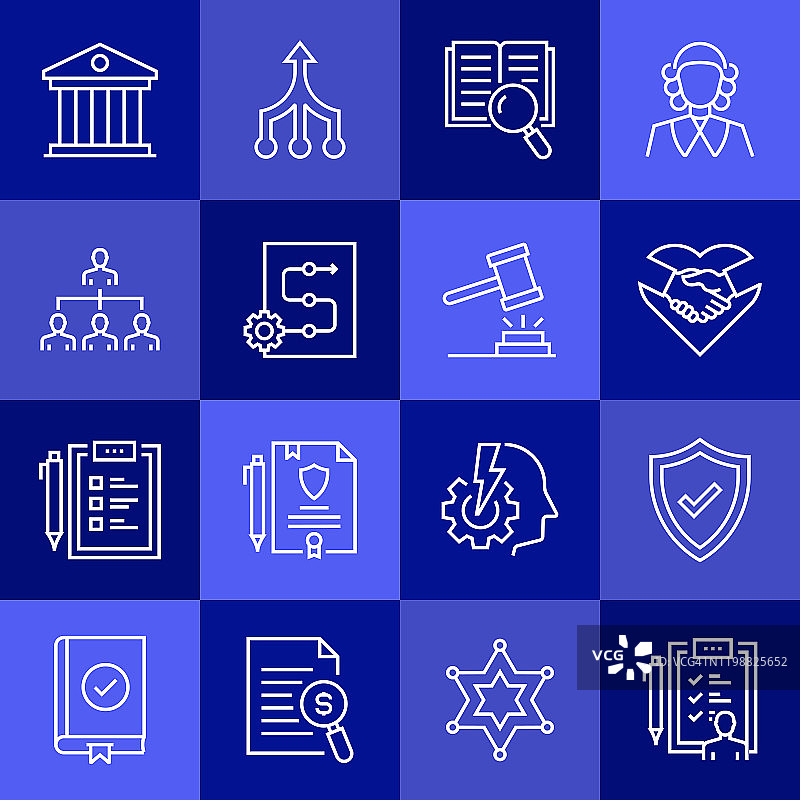 合规相关矢量线性图标合集图片素材
