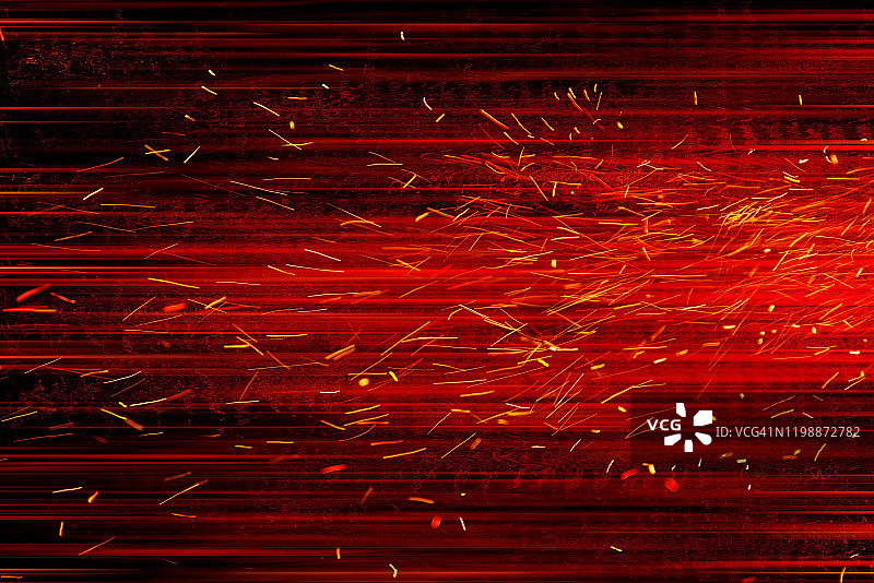 黑色背景下的高速烟花火花图片素材