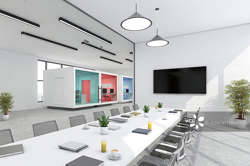 现代办公室会议室内部图片素材