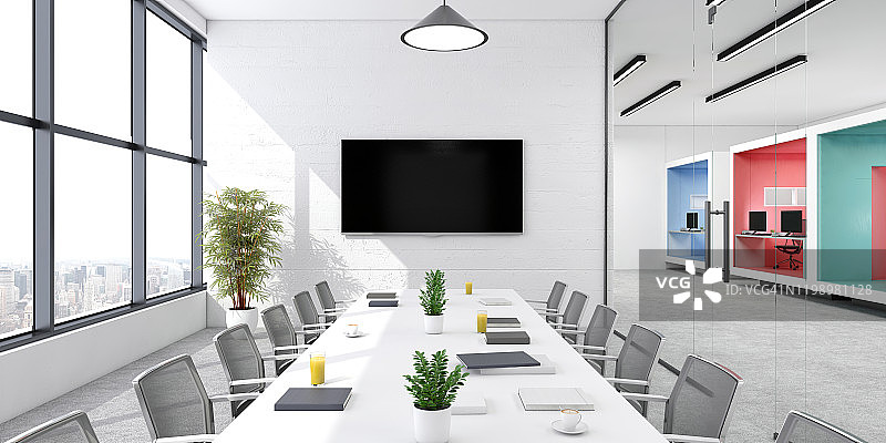 现代办公室会议室内部图片素材