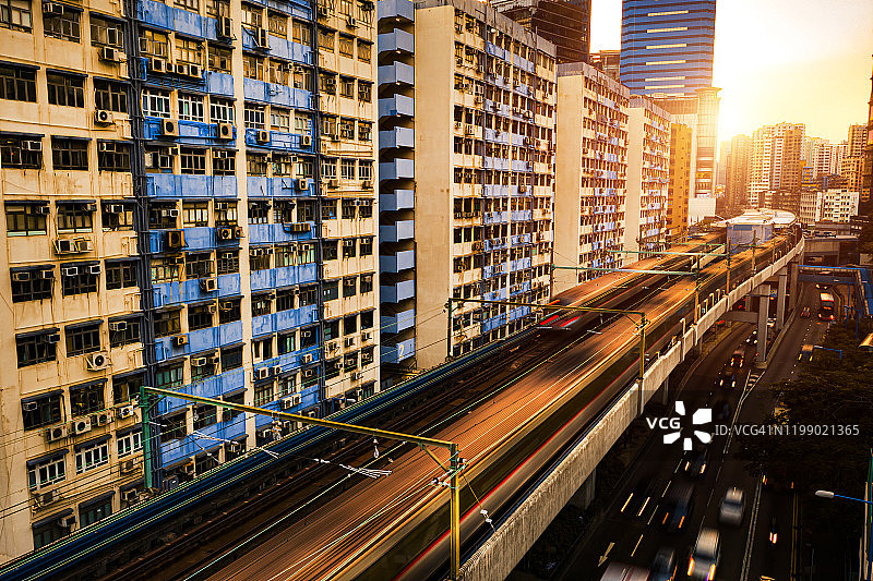 中国香港观塘区无人机航拍图片素材