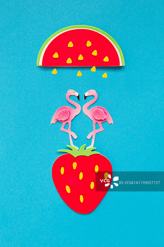 热带纸质火烈鸟图片素材