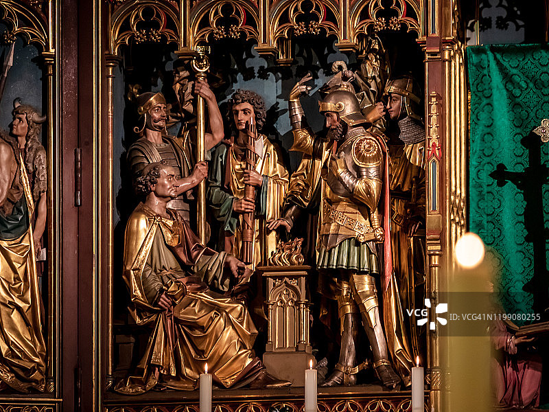 斯特拉斯堡圣莫里斯教堂内部，阿尔萨斯图片素材