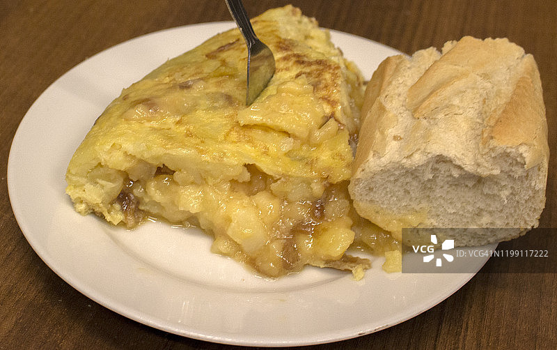 西班牙土豆饼切片图片素材