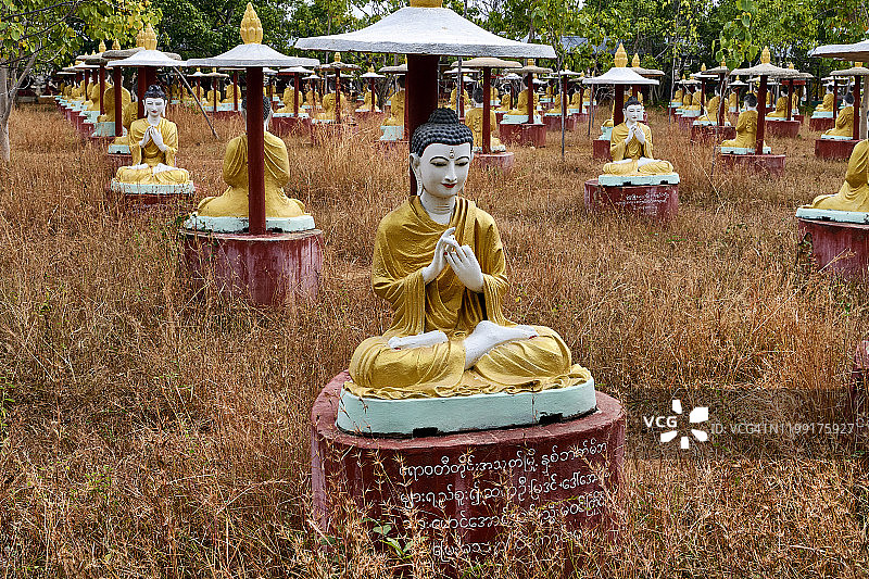 缅甸蒙育瓦的摩诃菩提塔唐佛寺图片素材