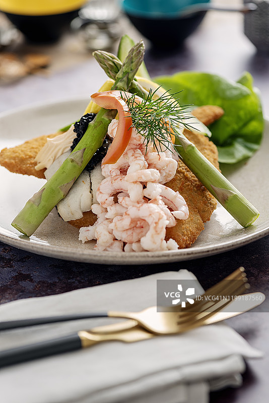 丹麦经典美食：开放式三明治图片素材