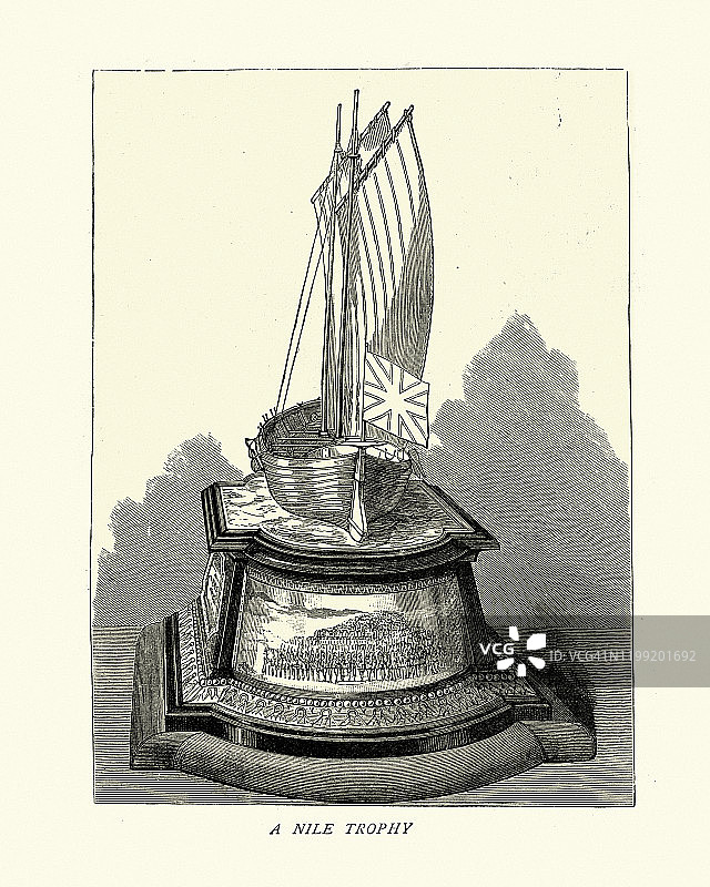 皇家爱尔兰军团第一营于1886年获得的尼罗河奖杯图片素材