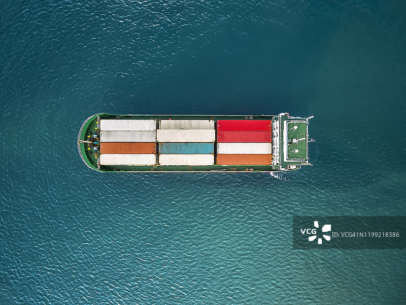 集装箱货轮航拍图片素材