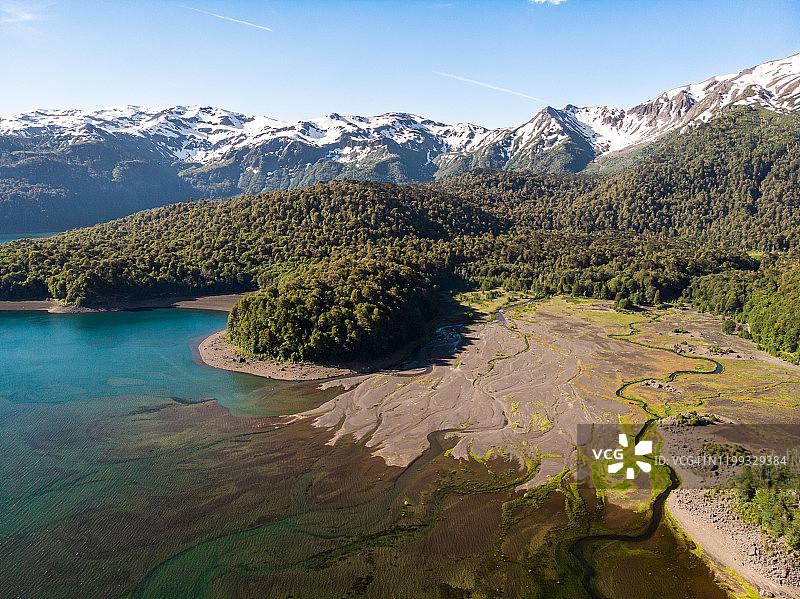 孔吉利奥国家公园孔吉利奥湖的河流三角洲图片素材