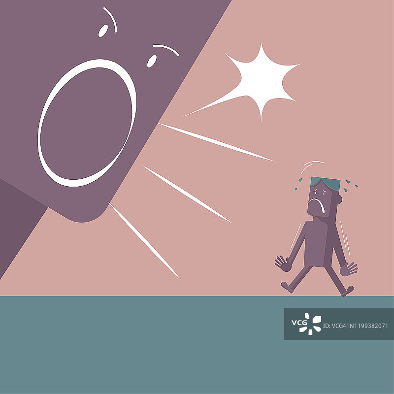 男子吼叫，另一男子受到惊吓（棕色背景）图片素材