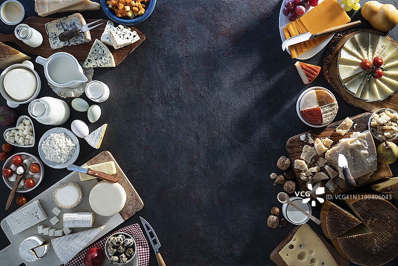 奶酪拼盘：乳制品图片素材