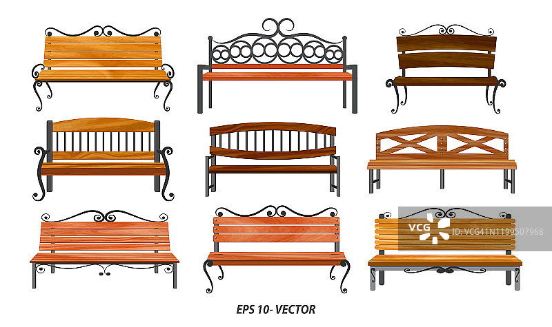 逼真木质长椅素材图片素材