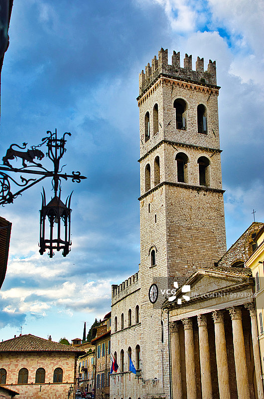 意大利阿西西中世纪密涅瓦神庙图片素材