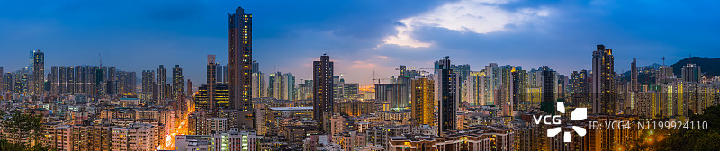 香港未来感高层城市夜景全景图片素材
