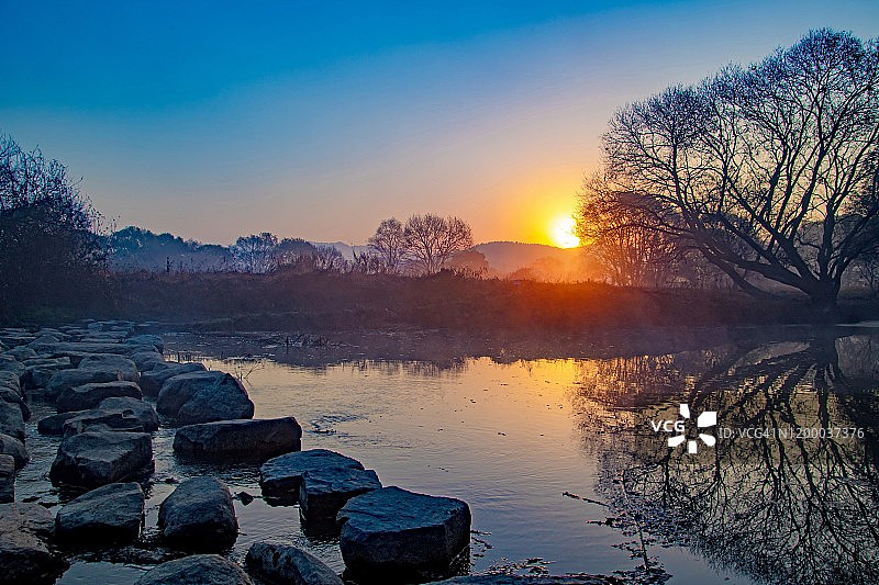 韩国昌宁郡11月牛浦的早晨景色图片素材