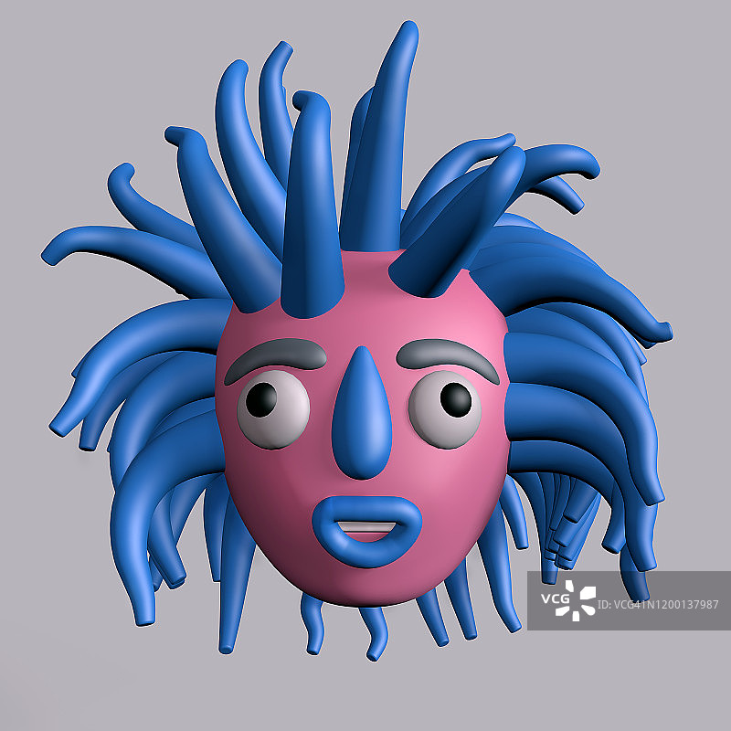 卡通3D美杜莎造型女性头像图片素材