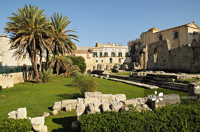 意大利西西里岛锡拉库萨的阿波罗神庙图片素材