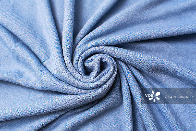 蓝色丝绸缎面布料背景图片素材