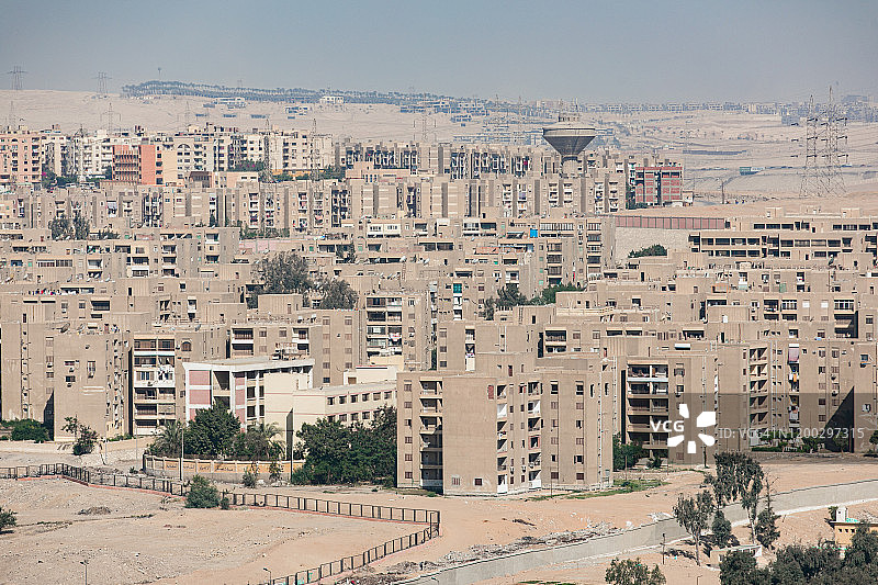 从吉萨地区俯瞰开罗城市图片素材