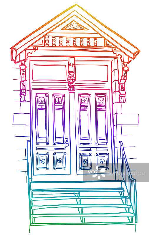 木制传统彩虹门图片素材