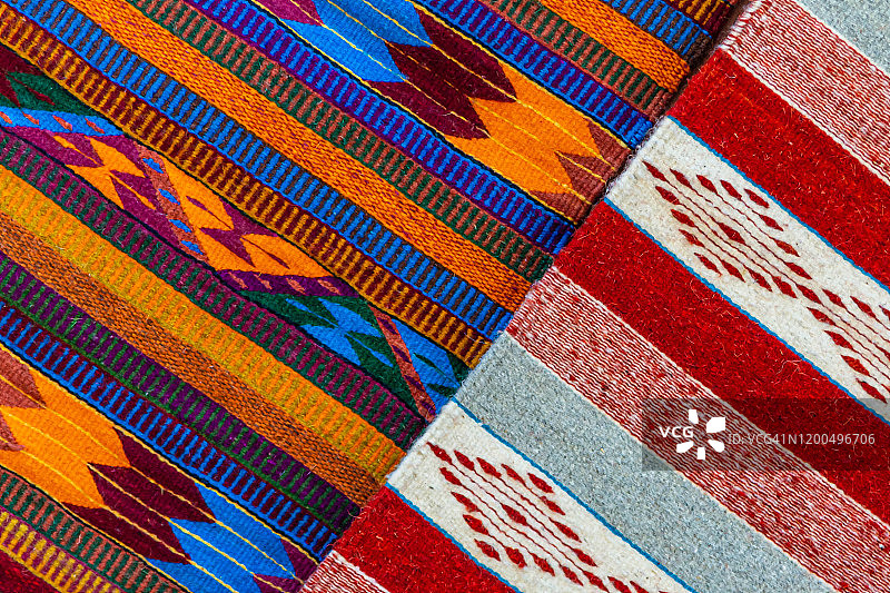 瓦哈卡的彩色羊毛纺织品图片素材