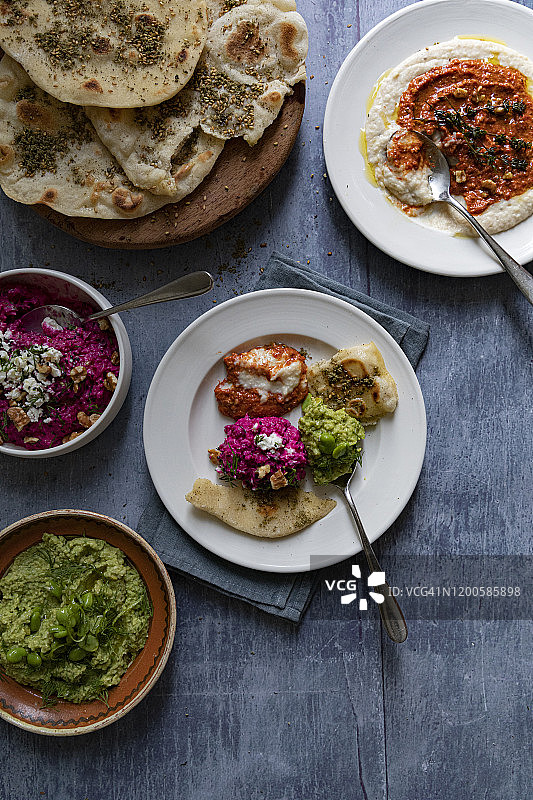 素食小吃配烤饼图片素材