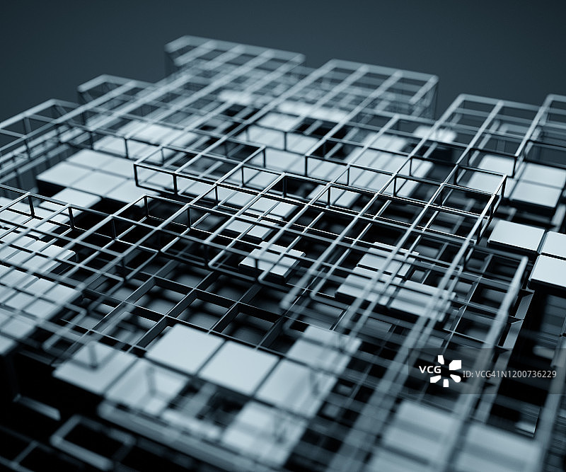 复杂立方体结构图片素材
