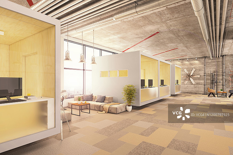 现代开放式办公室内景图片素材