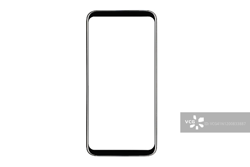 白色背景上的白色屏幕手机模型图片素材