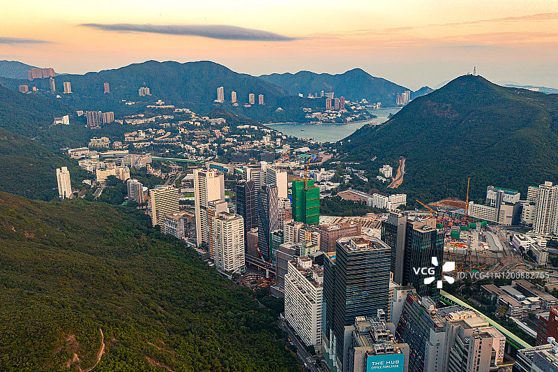 中国香港的无人机视角图片素材