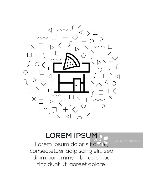 几何形状的披萨店图标图片素材