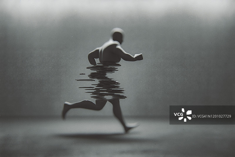 正在崩溃的健壮跑步男人图片素材