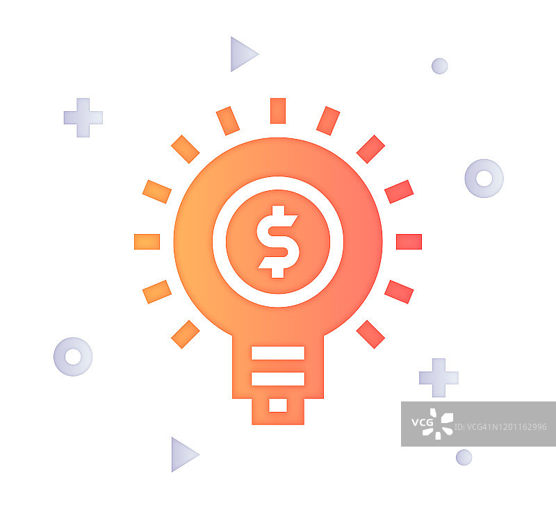 创意简报渐变色剪纸图标设计图片素材