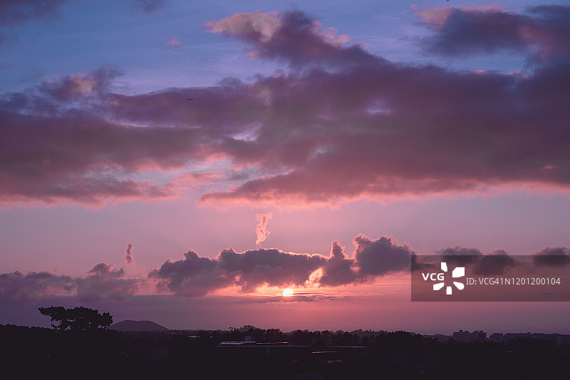 韩国济州岛日落景色图片素材