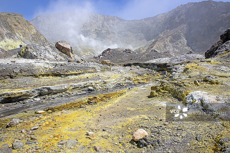 怀特岛（瓦卡塔尼）的火山活动图片素材