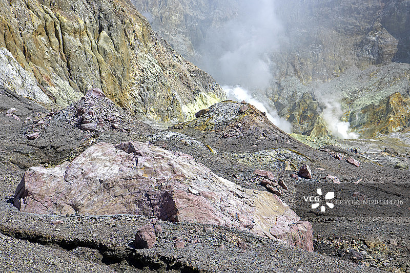 怀特岛（瓦卡塔尼）的火山活动图片素材