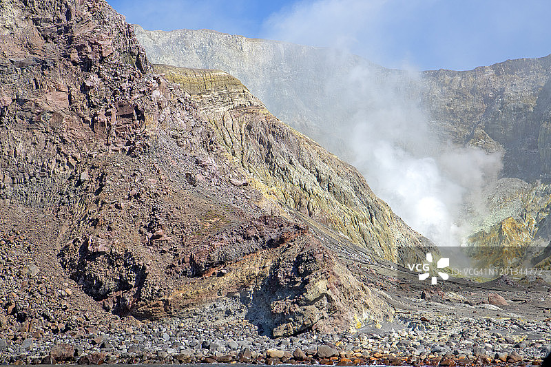 怀特岛（瓦卡塔尼）的火山活动图片素材
