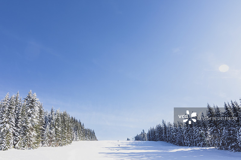 雪景滑雪坡图片素材
