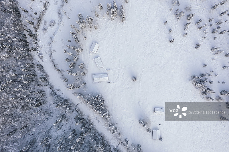 雪景航拍图片素材