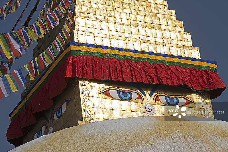 加德满都博达哈大佛塔特写图片素材