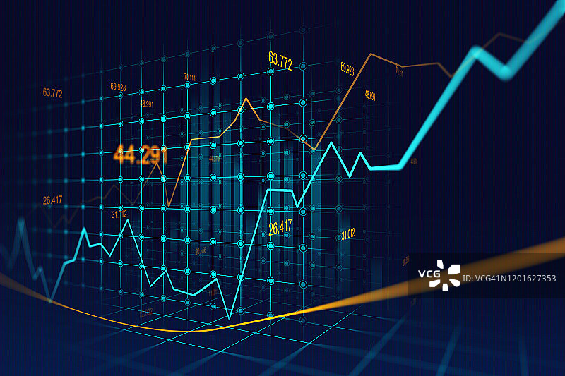 未来感全球网络概念，适用于金融科技经济趋势图片素材