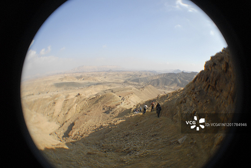 以色列马萨达山鱼眼视角风景图片素材